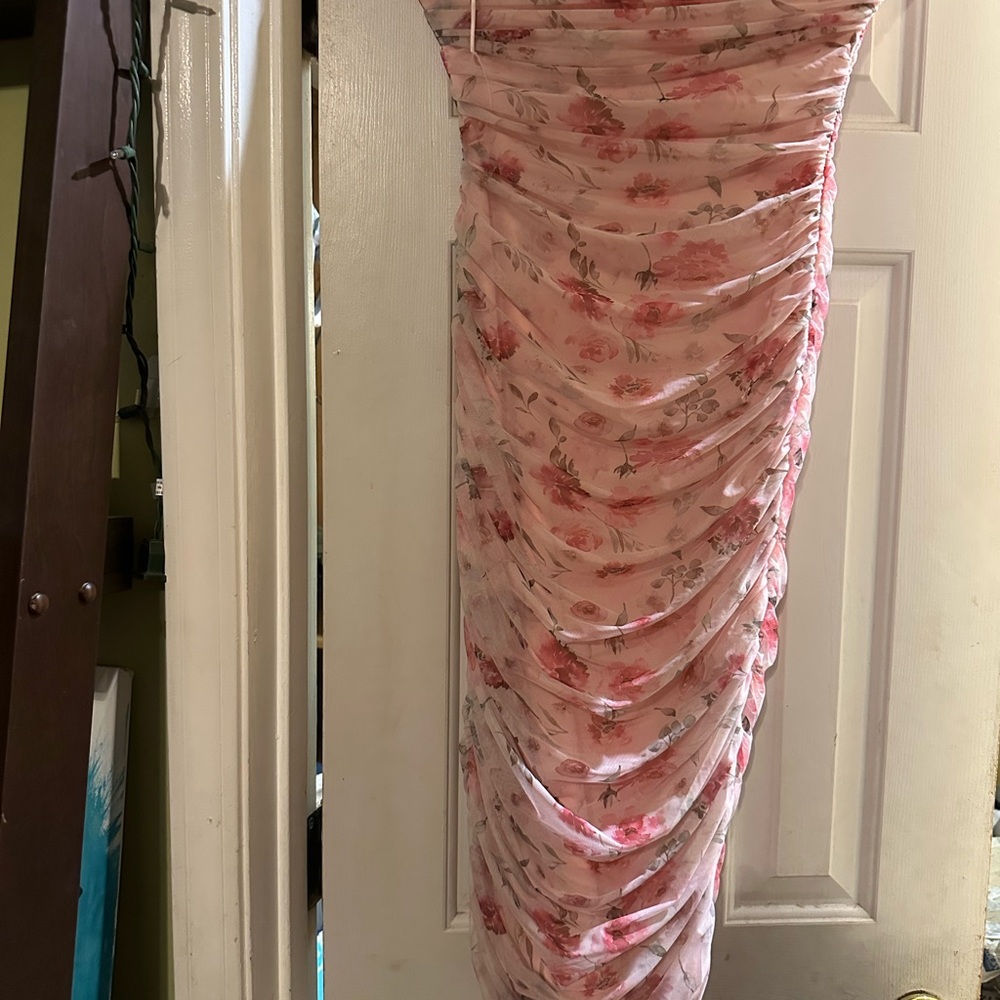 Windsor Pink Floral Strapless Dress